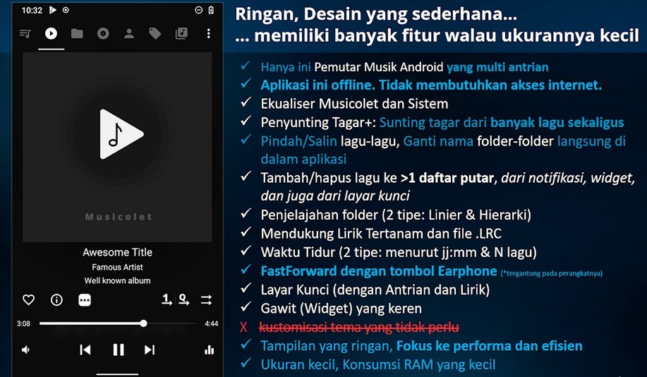 Aplikasi Musicolet (Play Store)